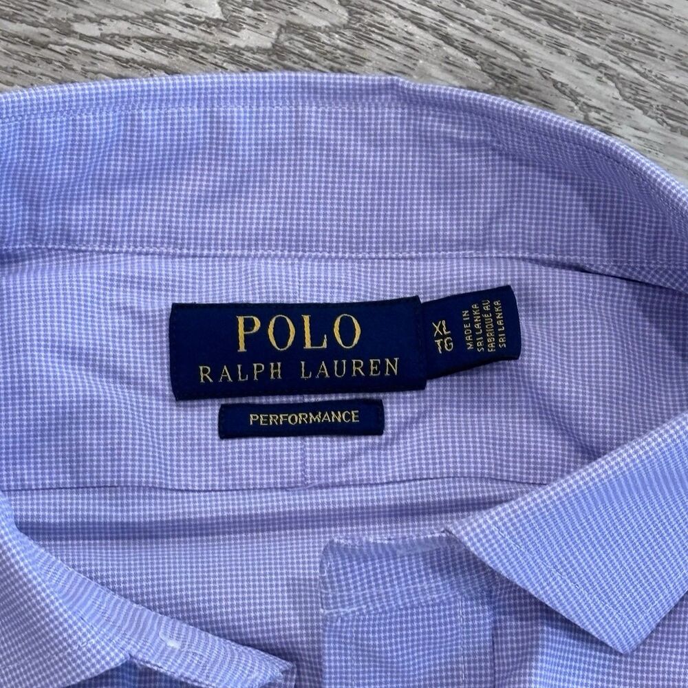 Polo Ralph Lauren Shirt Mens XL Purple Check Performance Classic Fit Button Up - Picture 4 of 8